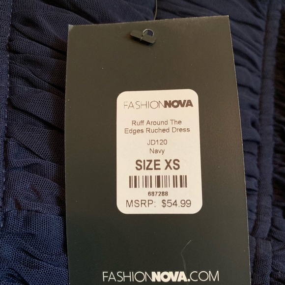 FASHION NOVA RUFF AROUND THE EDGES RUCHED MINI DRESS - Picture 6 of 6